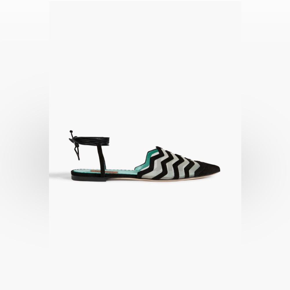 NWT Missoni Mesh and Suede Point-toe flats in Black Size 7